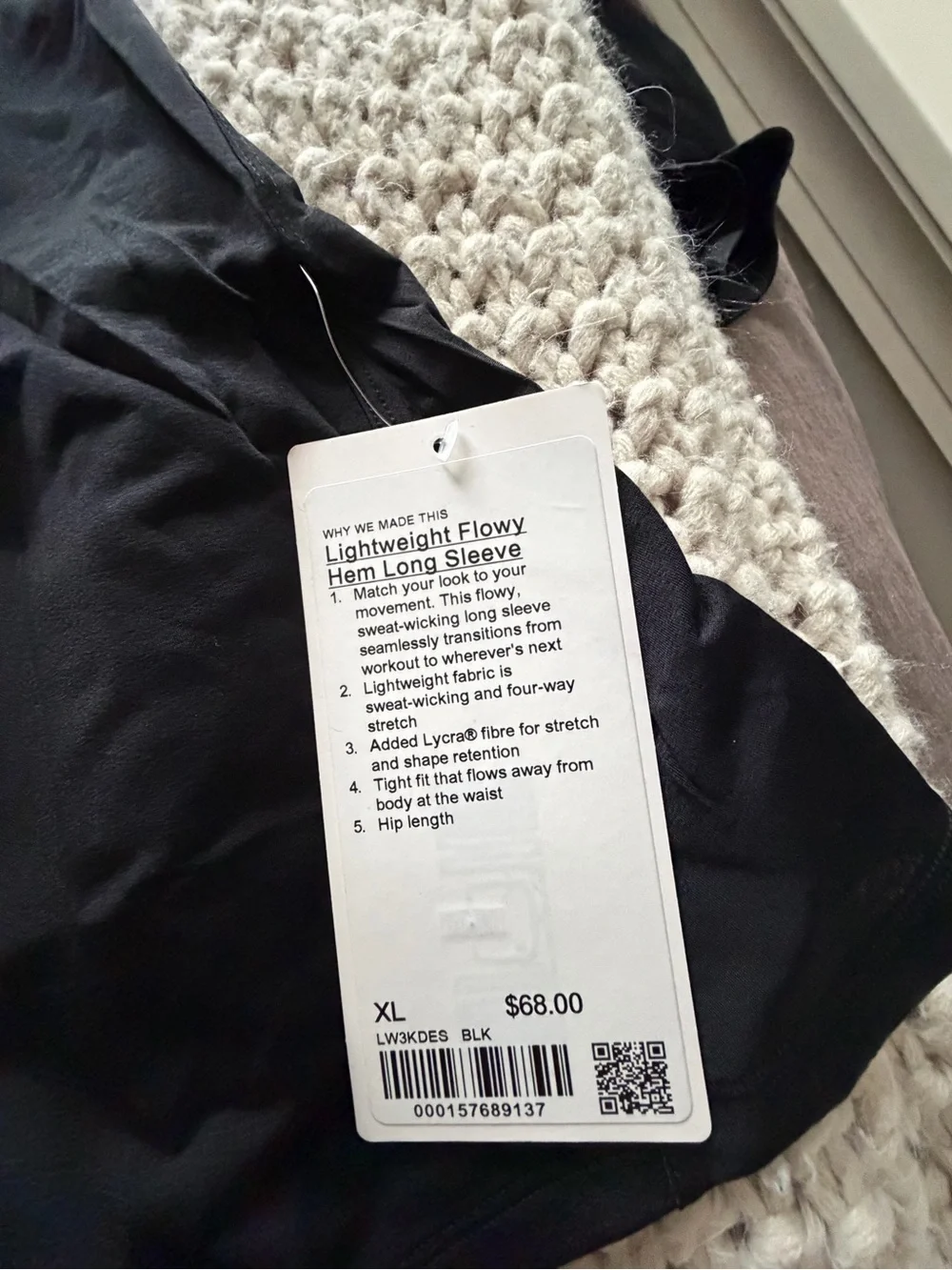 lululemon athletica Black Long Sleeve Scoop Neck Shirt